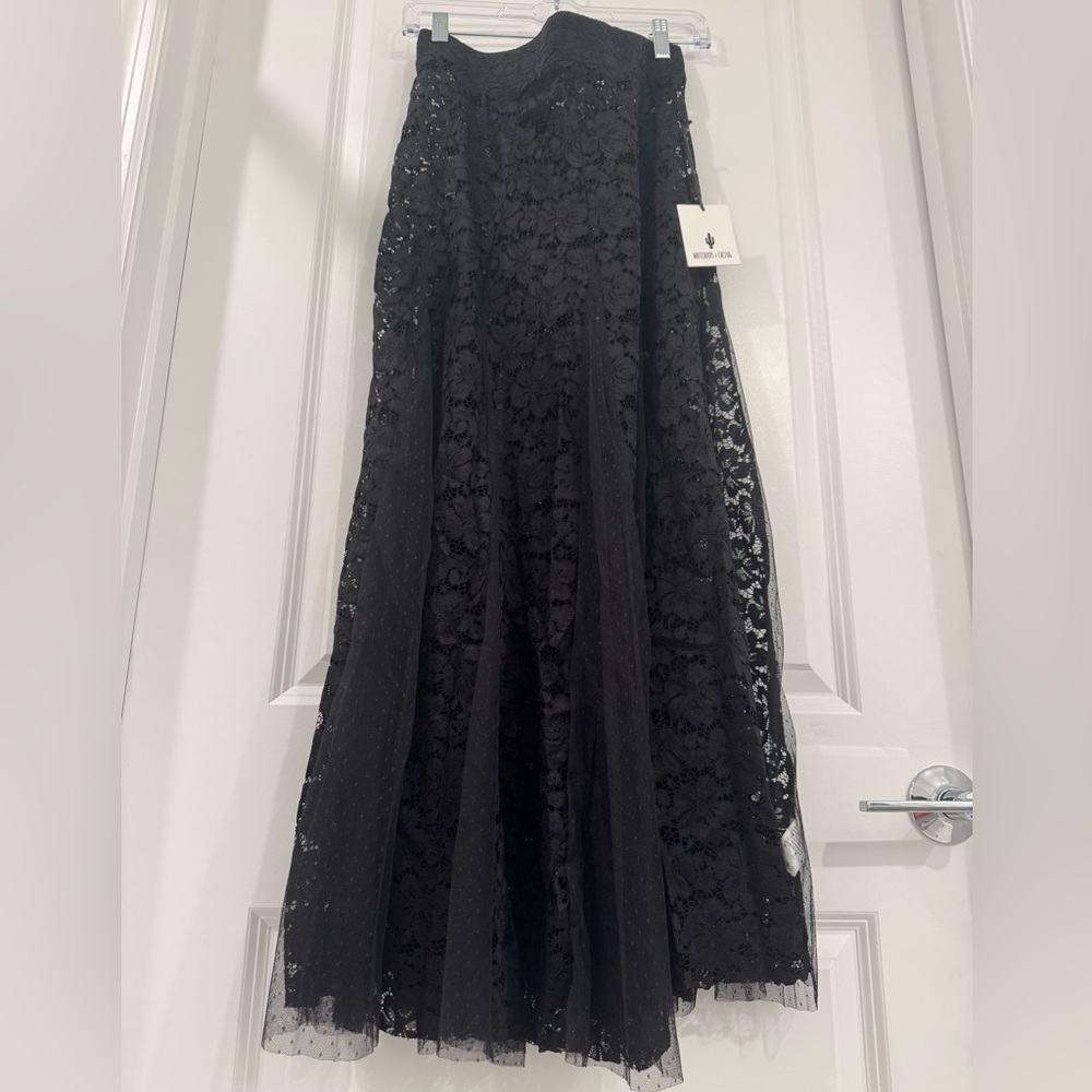 Elegant Black Lace Maxi Skirt